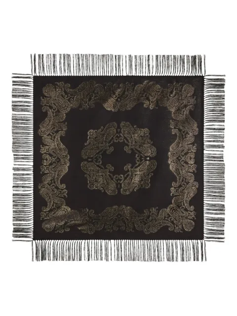 ETRO silk-blend scarf with metallic paisley motif Black WAXA0006AV845