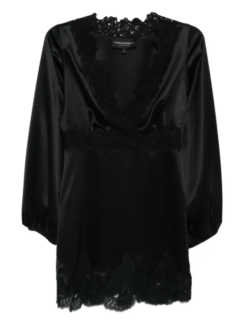 Cynthia Rowley satin lace mini dress Black 25F1DR17AC