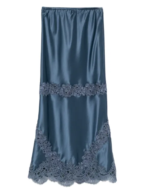 Cynthia Rowley embroidered satin skirt Blue 25F1SK08AC