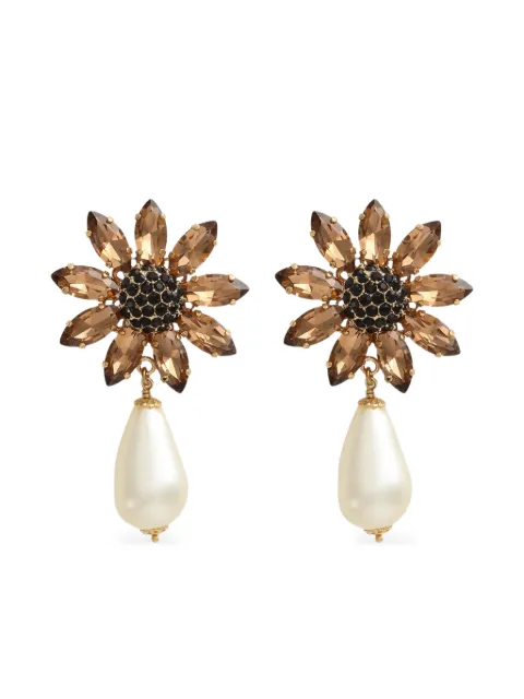 Dolce & Gabbana flower faux-pearl earrings Gold WES2R4W1111