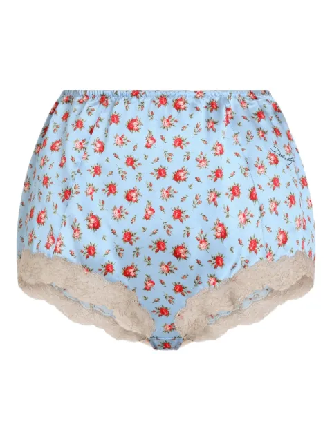 Dolce & Gabbana floral-print lace briefs Blue O2E02TON0E3