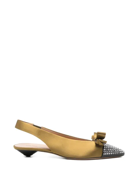 Chloé Alba bow-detail pointed-toe pumps Green CH26S16GWM21B