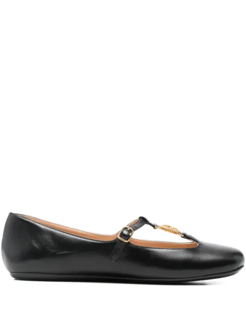 Chloé Leonore logo-medal ballet flats Black CH25W14XUO001