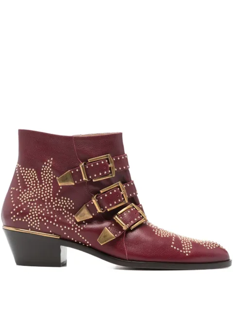 Chloé Susanna studded-embellished boots Red CH26S134UR602