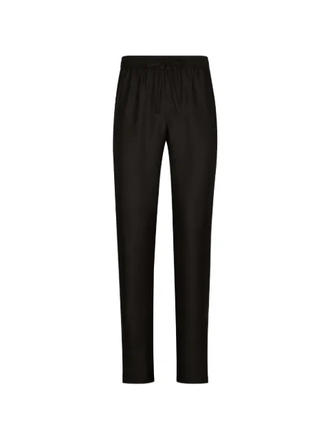 Dolce & Gabbana silk jogging pants with DG embroidered patch Black GVCRAZGK308