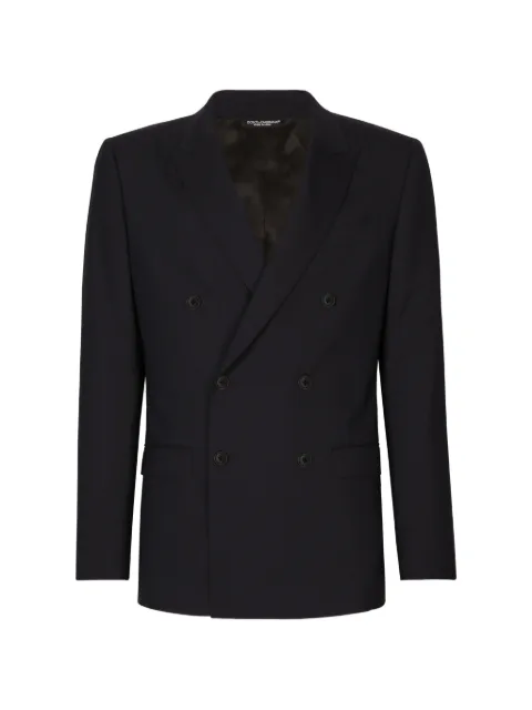 Dolce & Gabbana double-breasted stretch wool Martini-fit suit Blue GK7SMTFUBFT