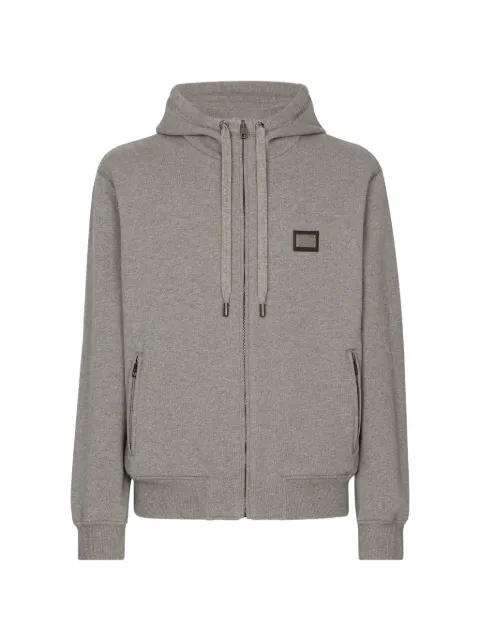 Dolce & Gabbana logo-plaque hoodie Grey G9ABITG7P1C