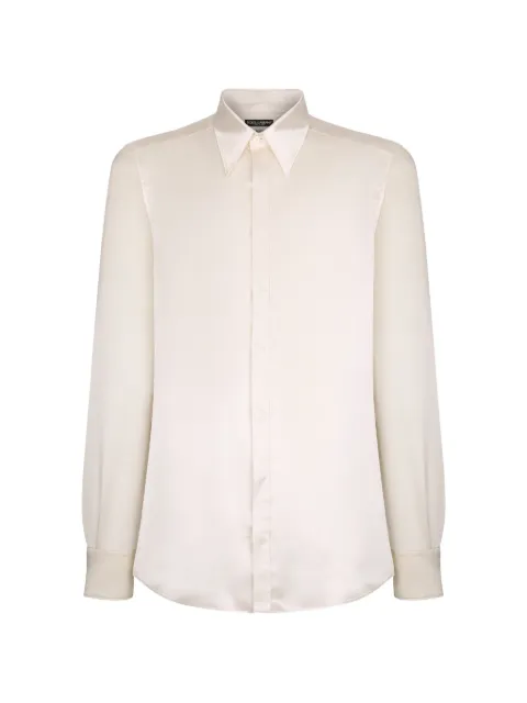 Dolce & Gabbana silk satin Martini-fit shirt White G5JL8TGK384