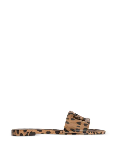 Dolce & Gabbana leo-print rubber beachwear slides Brown CW2215A0017