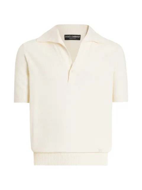 Dolce & Gabbana smooth knit polo shirt Neutrals GXZBHZJGMGX