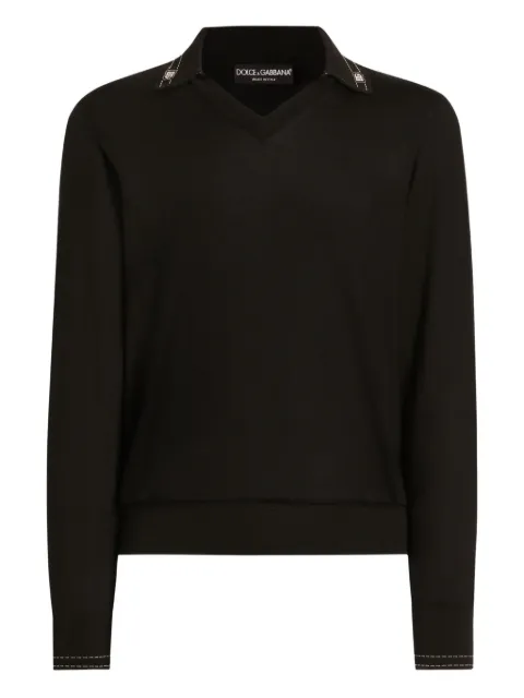 Dolce & Gabbana V-neck top Black GXZBATJBSOI