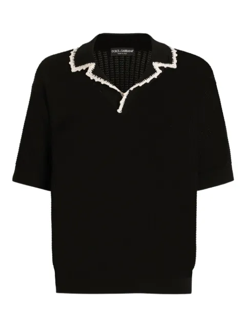 Dolce & Gabbana crochet-trim sweater Black GXZ63ZJBCFM