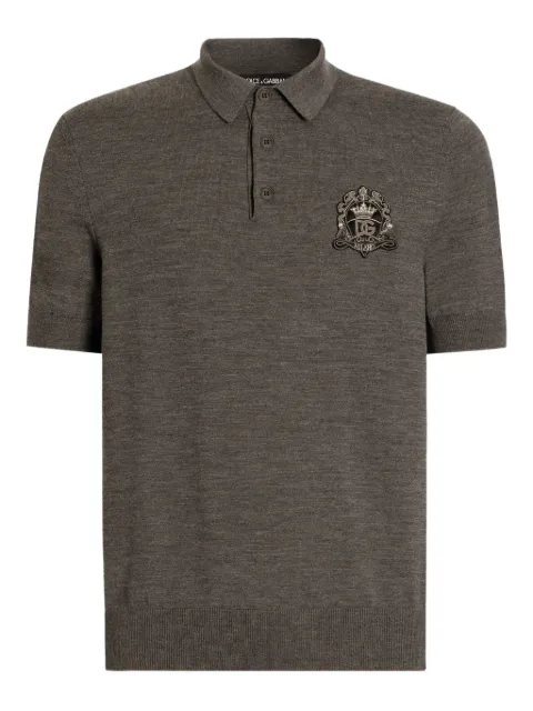 Dolce & Gabbana appliqué short-sleeve polo shirt Grey GXZ02ZJDVG8