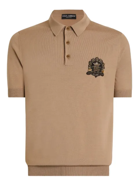 Dolce & Gabbana virgin wool polo shirt Neutrals GXZ02ZJDVG8