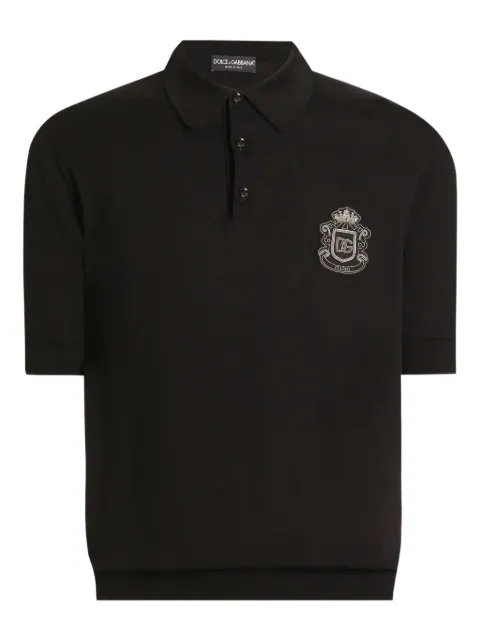 Dolce & Gabbana logo-appliqué polo shirt Black GXZ02ZJBCIU