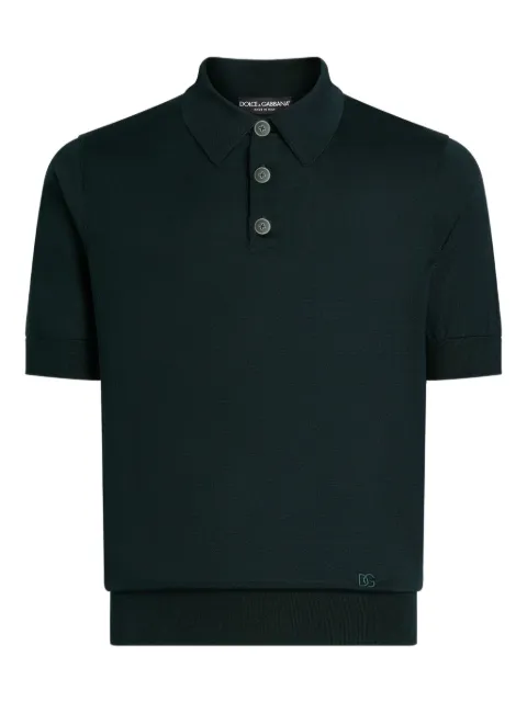 Dolce & Gabbana buttoned short-sleeve polo shirt Green GXZ02ZJBSO5