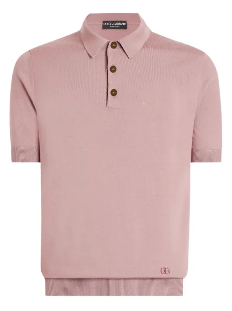 Dolce & Gabbana button-fastening short-sleeve polo shirt Pink GXZ02ZJBSO5