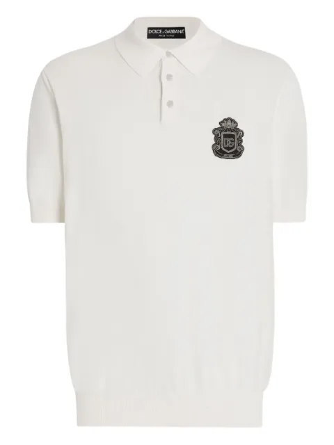 Dolce & Gabbana crest-appliqué polo shirt White GXZ02ZJBCIU