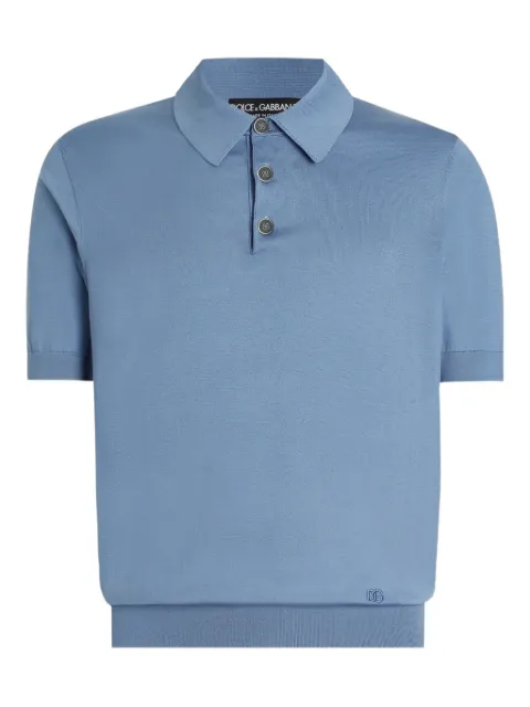 Dolce & Gabbana buttoned polo shirt Blue GXZ02ZJBSO5