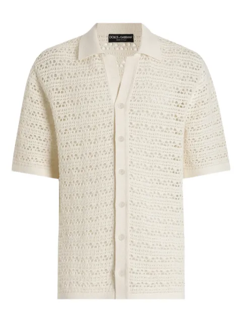 Dolce & Gabbana open-knit shirt White GXVFATJGMDA