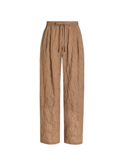 Dolce & Gabbana crinkled striped fabric vanity trousers Brown GP1N9TFBMFT