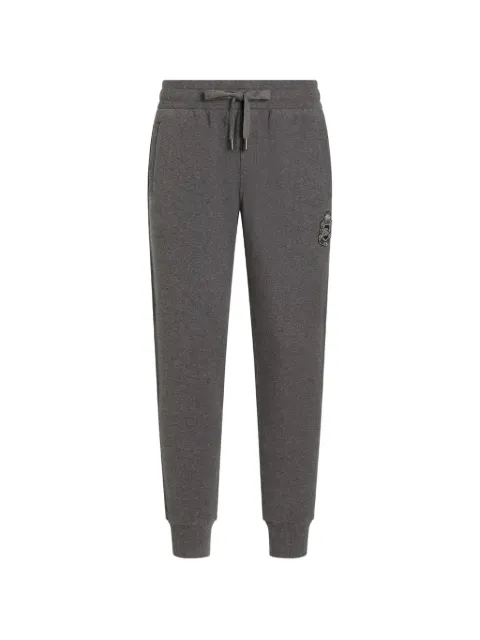 Dolce & Gabbana jersey trousers with heraldic patch Grey GP07TZG7PZT