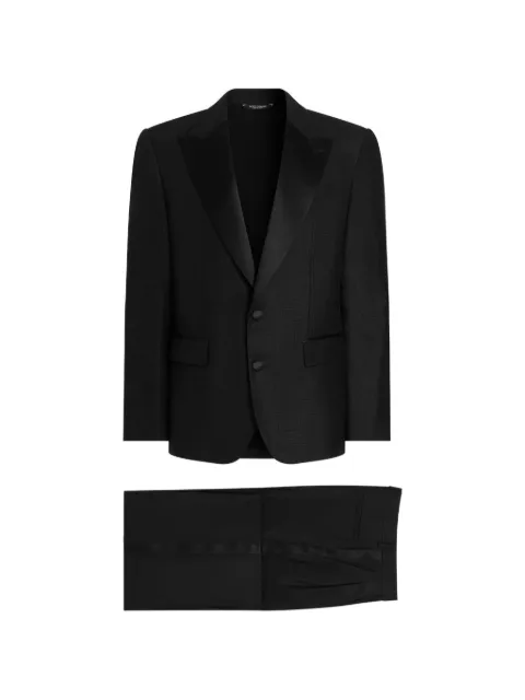 Dolce & Gabbana single-breasted suit in linen canvas Black GK04ITFU4MC
