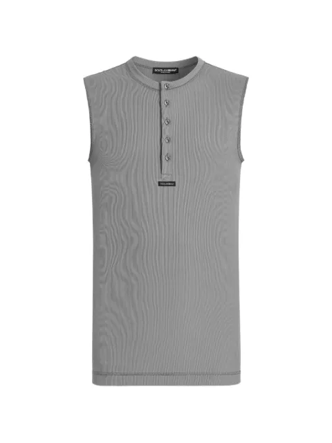 Dolce & Gabbana cotton serafino T-shirt Grey G8TO9TFU7AV