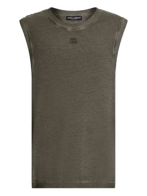 Dolce & Gabbana logo-appliqué top Green G8TE9ZG7PNS