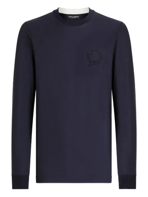 Dolce & Gabbana crew-neck long-sleeve T-shirt Blue G8SW5ZHU7WZ