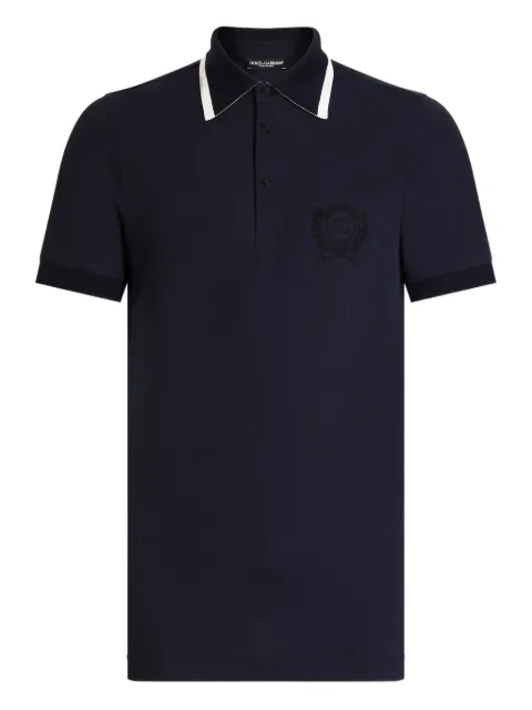 Dolce & Gabbana embroidered-logo polo shirt Blue G8SW8ZHU7WZ