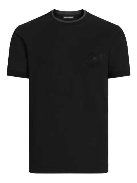 Dolce & Gabbana embroidery-logo T-shirt Black G8SW4ZHU7W9