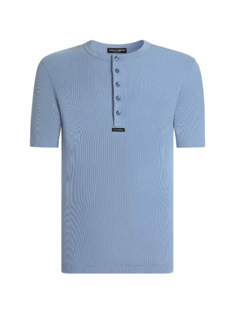 Dolce & Gabbana serafino cotton t-shirt Blue G8QX6TG7P3J