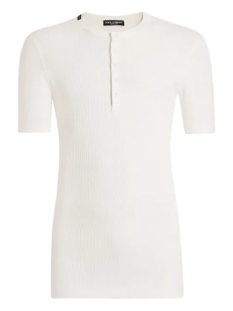 Dolce & Gabbana Serafino cotton T-shirt White G8QX6TG7P0D