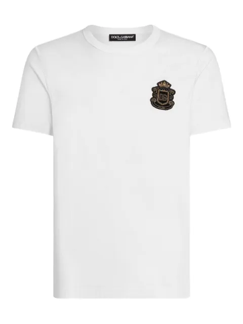 Dolce & Gabbana crest-appliqué T-shirt White G8PT1ZG7PZU