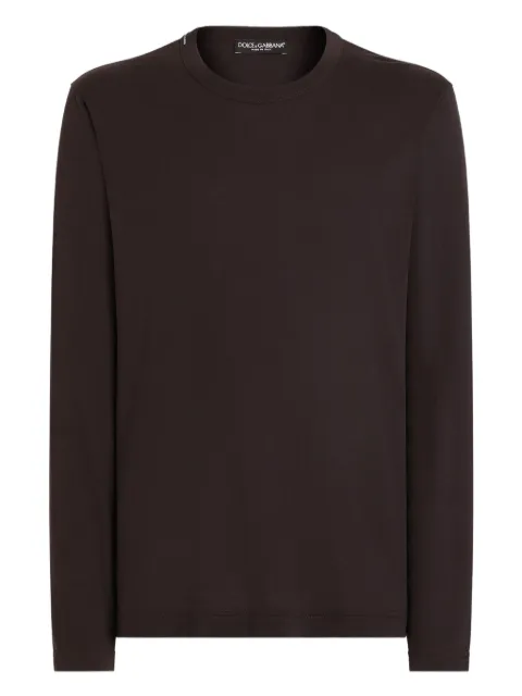 Dolce & Gabbana long-sleeved cotton T-Shirt Brown G8PV0TFU7EQ