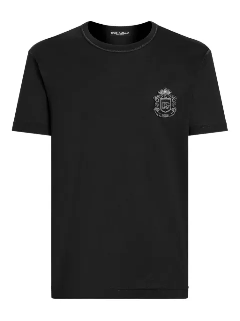 Dolce & Gabbana crest-appliqué T-shirt Blue G8PT1ZG7PZU