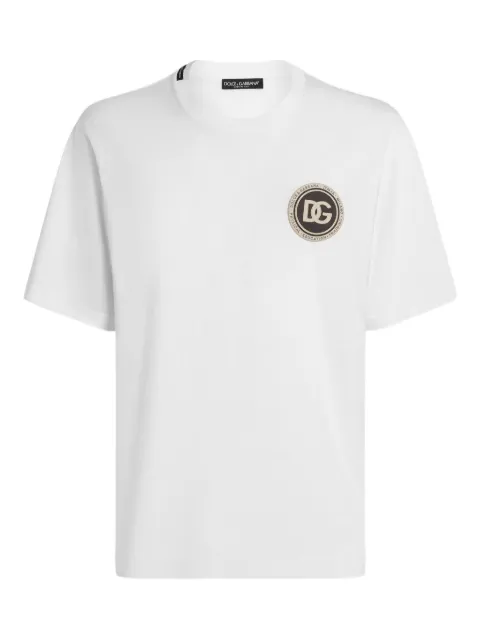 Dolce & Gabbana logo-patch T-shirt White G8PN9ZG7PZF