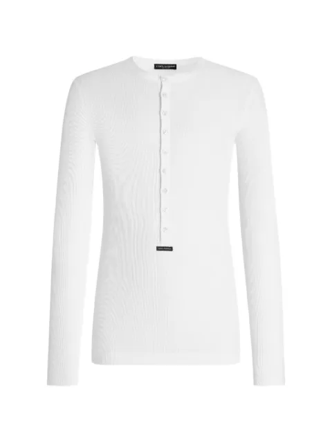 Dolce & Gabbana cotton serafino T-shirt with label White G8PG8TG7P3J