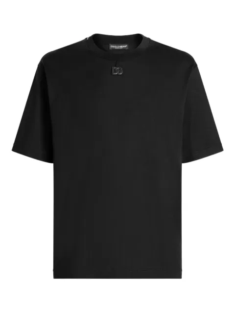 Dolce & Gabbana cotton T-shirt with patch Black G8PN9ZG7PXS