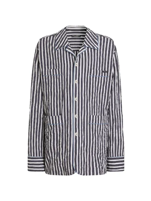 Dolce & Gabbana crinkled striped vanity shirt Blue G5OI1TFBMFU