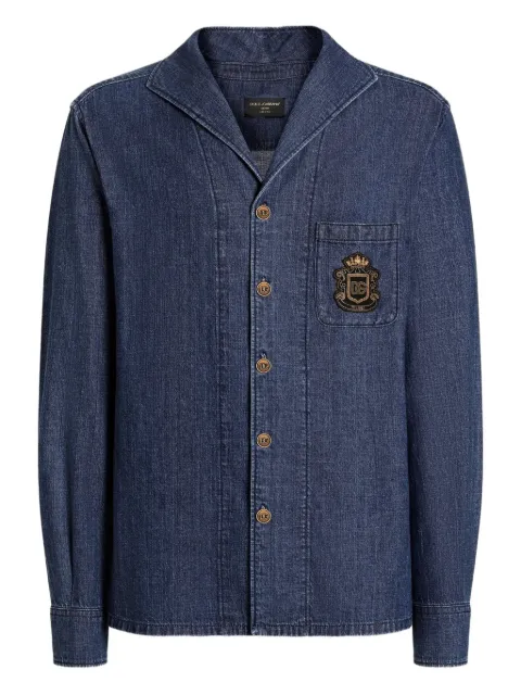 Dolce & Gabbana button-fastening long-sleeve shirt Blue G5OG8ZG8OM4