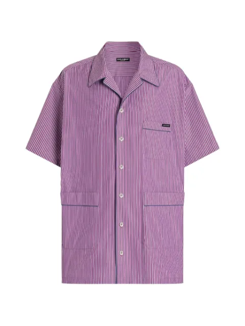 Dolce & Gabbana Hawaii striped poplin shirt Purple G5OL8TFR52M