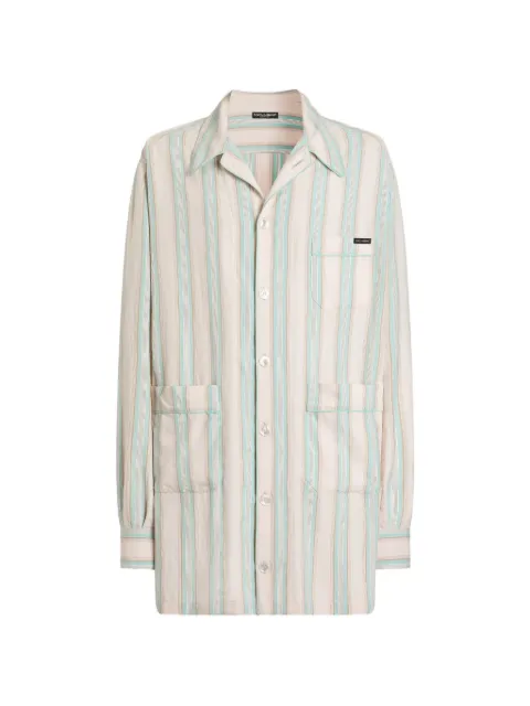 Dolce & Gabbana striped pocket shirt Neutrals G5OI2TFBMFZ
