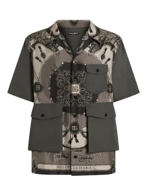 Dolce & Gabbana pocket patterned shirt Grey G5OH4THI12E