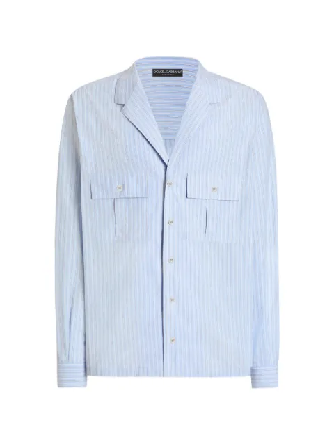 Dolce & Gabbana striped cotton martini shirt Blue G5OC3TFR51Q