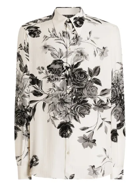 Dolce & Gabbana floral-print shirt White G5NP9TIS1Z0