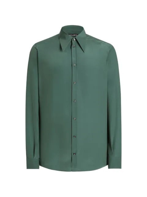 Dolce & Gabbana silk crêpe de chine gold shirt Green G5NP9TFU1UQ