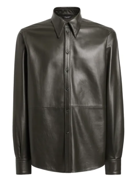 Dolce & Gabbana nappa leather shirt Green G5NP9LHULFY