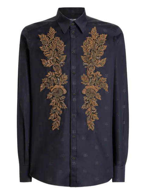 Dolce & Gabbana logo-print Martini poplin shirt Blue G5ML1ZHS5T7
